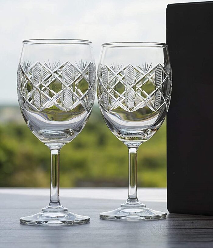 Diamond Cut Wine Glass